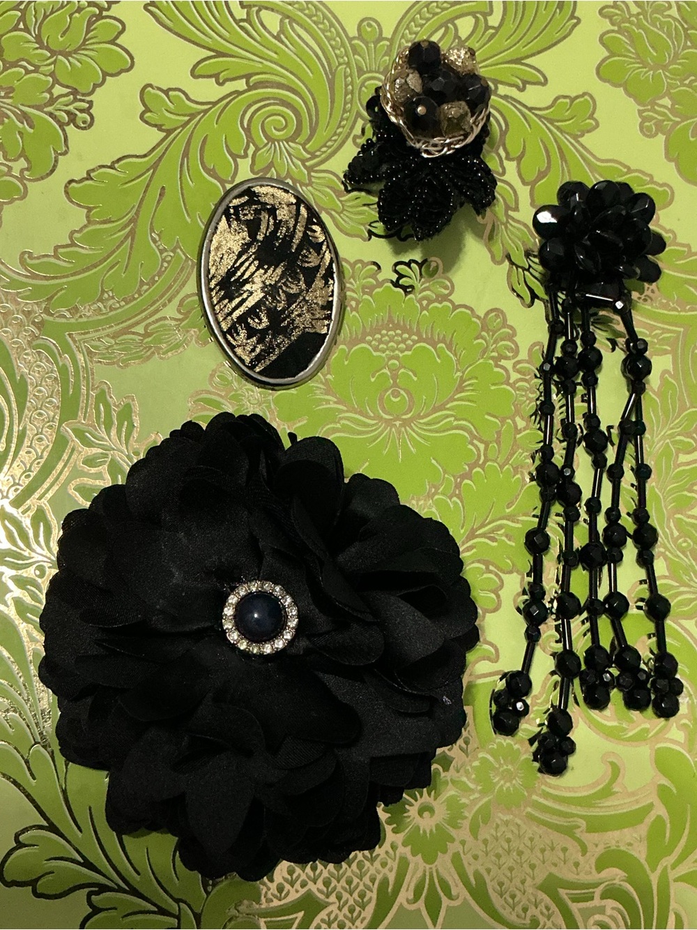 4 Repurposed Jewelry Magnets Dark Moody Athsetic